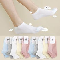 women's pure cotton socks women's short socks spring summer thin boat socks women's shallow socks korean style solid color low cut anti-odor damp socks