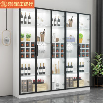 Glass door wine cabinet wall living room locker custom solid wood light luxury high-end glass cabinet modern simple display cabinet