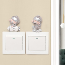 Nordic Cartoon Boy Room Children Room Switch Stickup Wall Stickup Idea Home Living Room Cute resin Decorative Socket