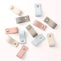 Morandi color Nordic wardrobe cabinet door handle children's room cabinet drawer leather handle leather leather anti-collision
