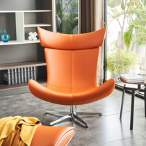 Modern simple single leather sofa leisure chair living room office home back chair lazy rotating Snail chair