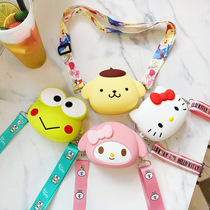 Japanese and Korean cartoon cute melody soft silicone cross backpack couple coin wallet storage bag key cartoon bag