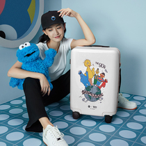 90 Minutes 20 Inch Luggage Unisex Sesame Street Travel Case 24 Inch Trolley Case Silent Universal Wheel Large Capacity 28 Inch