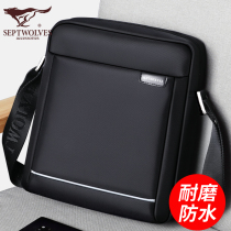 Seven Wolves Mens Buns Bag Single Shoulder Diagonal Satchel Trendy Personality Casual Canvas Small Bag Youth Boomer Male Pack Backpack