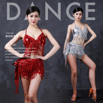 Latin dance sling suit Latin dance skirt suit adult sexy suspender dress Latin dance costume