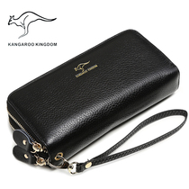 Woman bag bag 2022 new lady wallet long double zip leather wallet female head skin handbag bag