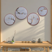 New Chinese three-dimensional living room dining room round background wall decorative painting Home entrance bedside sofa TV wall hanging painting