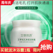 Wormwood Wormwood pore deep clean skin cleansing cream 100g moisturizing cleaning shrinkage pore oil control cream