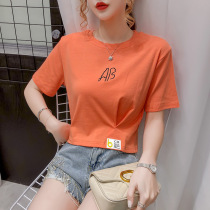 European station ins Super fire slim short coat 2021 summer new net red body shirt cotton short sleeve t-shirt women tide