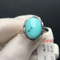 Boutique high porcelain green pine stone egg noodle ring