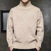 2020 autumn and winter Korean version Mens sweatshirt trendy cardiovert jacket head long sleeve fashion metropolitan semi-high collar male sweater