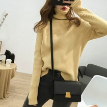 Korean casual Joker Turtleneck Sweater Women 2021 Winter New Loose Slim Shirt Inner Shirt Top