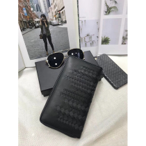 European and American fashion clutch mens 2021 new calfskin woven zipper long wallet mens business wallet