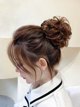 Wig hair ring Curly hair ball head Wig bag bud head Head decoration Real hair curly hair ring dish hair artifact fluffy bun