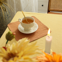 Tongkun cotton napkin cotton linen Western napkin Nordic American solid color table plate mat French placemat heat insulation pad scarf