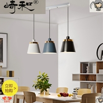 Nordic lamps dining hall lights three-headed post-modern simple creative personality plating macaron bar industrial chandelier