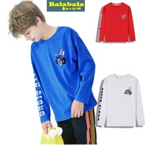 Boy Spring and Autumn Pure Cotton Blade in Big Child Casual Sleeve T-shirt Baramoto Car Pattern