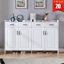 Door shoe cabinet Modern simple entrance foyer cabinet White household shoe cabinet Large capacity balcony living room locker