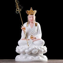 The Tibetan King Buddha statue of Han white jade is offered in the lotus Tibetan king bodhi three holy household Tibetan fields Tibetan king