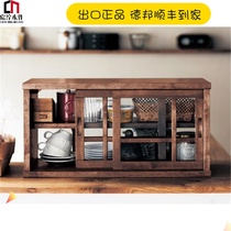 Japanese pure solid wood desktop storage cabinet Dining side cabinet Tea cabinet Zen cupboard Wine cabinet Bar counter double-sided locker