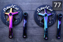Taiwan Proudca proud cat tooth plate dead fly colorful starry sky laser racing bicycle tooth plate crank handle 48t