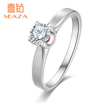 Xia diamond ring female 18K Gold Classic design four claw bull head diamond ring ruby ring female gift