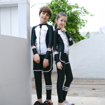 Childrens swimsuit Boys middle and large childrens long-sleeved trousers Three-piece set split sunscreen Girls large size wetsuit