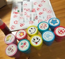 Children Child print Clay Seal Smiley Face Thumbs Kids Cartoon Bunny Rabbit Little Red Flowers Reward Cute