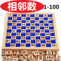 Adjacent number teaching aids kindergarten materials math toys hundreds of plates Montesz 4 middle class large Class 1 to 100 digital board