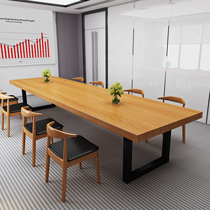 loft solid wood table company conference table long table negotiation Table Table and Chair combination rectangular iron staff long work desk