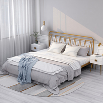 Golden iron bed light luxury modern minimal in wind 1 5 m 1 8 bed red double bed metal bed Nordic iron