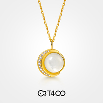 T400 meniscus necklace female sterling silver 2021 New golden light luxury niche advanced design sense birthday gift