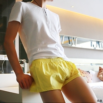 Mens Pure Cotton Home Shorts Sexy briefs breathable anti-walking light open fork Gay loose pure color Aropants 0
