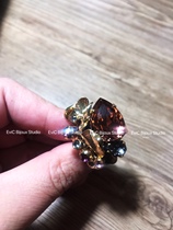 Big-name designer 24k gold-plated high-order crystal open ring 856 deposit 500 non-refundable and non-exchangeable