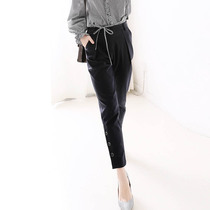 Japanese womens pants womens thin all-match straight pants 2021 new Western style three-button design casual pants