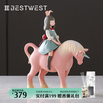 Night unicorn ornaments art dream White Night fairy tale Jia Xiaoou decorations to give female birthday gifts light luxury