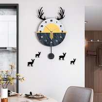 Nordic creative atmosphere household wall clock watch living room fashion net red wall watch personality silent decorative clock