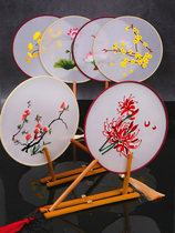 Tuan fan embroidery beginner diy material bag handmade fan double-sided long handle embroidery embroidery Su embroidery diy ancient style