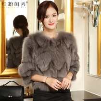 Fox fur fur fur Haining fur coat 2021 Winter new fashion slim short fur coat women