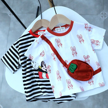 Clearance Short Sleeve T-Shirt Korean Baby Summer Half Sleeve Top Kids Cartoon base shirt Top 1240