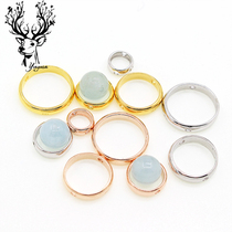 纯银S925手工diy饰品配件圆珠框镀黄金串珠手链配件镂空隔珠套圈