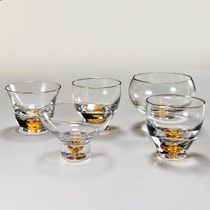 Japanese crystal glass tea cup Thickened heat-resistant gold foil tea cup Fair cup Kung Fu cup Individual cup Single cup tea set