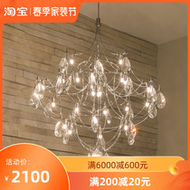 Nordic Duplex Building Crystal Light Lavish Living Room Chandelier Villa Stainless Steel Modern Firefly Restaurant Decent Board Room Lamps