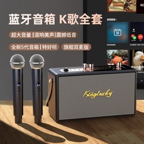 Bluetooth speaker home with a wireless audio microphone suite outdoor karaoke family sing k singing point song one machine ktv