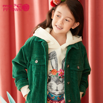 Girls' corduroy jacket big kids 2021 new spring autumn jacket Korean style autumn casual autumn tops