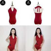 Jia Dance Adult womens national standard dance Latin Dance Professional halter neck one-piece top comes with removable chest pad