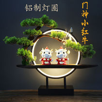 Simulation Greet Guest Pine Bonsai Building View Office Desktop Swing Piece New Chinese Green Plant Xuanguan Living-room Home Decoration Goods