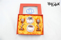 Inner Mongolia Handicraft plated red bronze running horse cup wine glass kit gift box Jungma Pentium wine glass horse top cup suit