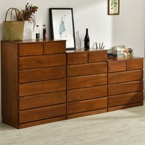 Solid wood chest of drawers Simple storage cabinet bucket cabinet Low cabinet Simple modern multi-functional five-bucket cabinet Bedroom storage cabinet