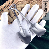 Creative small spade spoon 304 stainless steel eating watermelon artifact retro engineer shovel coffee dessert ice cream spoon